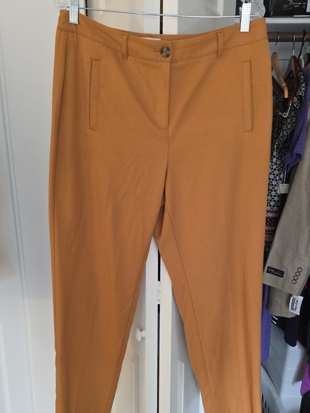 Chico's Straight Leg Pants in Mustard Brown